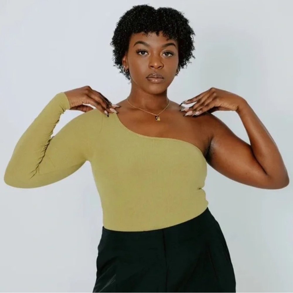 Klassy Network One Shoulder Long Sleeve Bramisuit Bodysuit Ivy Green